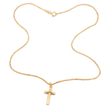 9ct gold Diamond Cross Pendant with chain